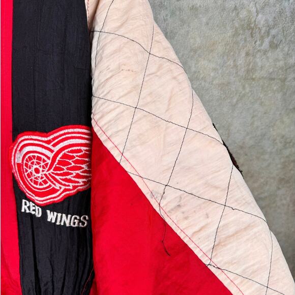 VTG 90s Detroit Red Wings Starter Jacket Mens Sz XL Red NHL Hockey Puffer Sports - Picture 5 of 10